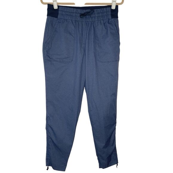 The North Face TNF Pants Pull On Tapered Ruched Leg Hiking Blue Size Medium - Picture 1 of 14